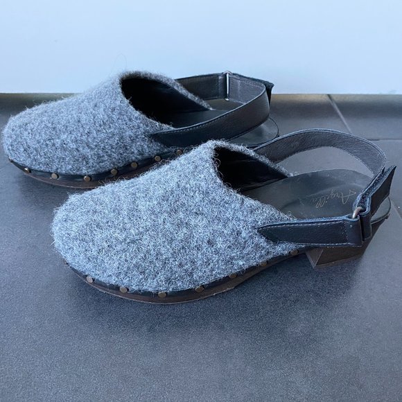 Argilla Women's Shoes Clogs Wool Grey Open Heel - Picture 5 of 12